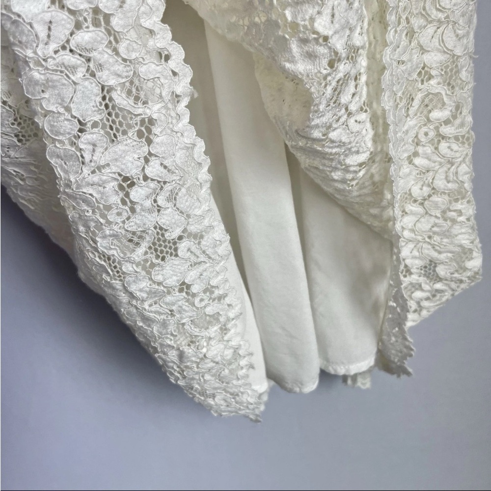 Maeve Anthropologie Dress Sz S Anastasia Cream Lace Ruffled Smock Whimsical READ - Picture 7 of 16
